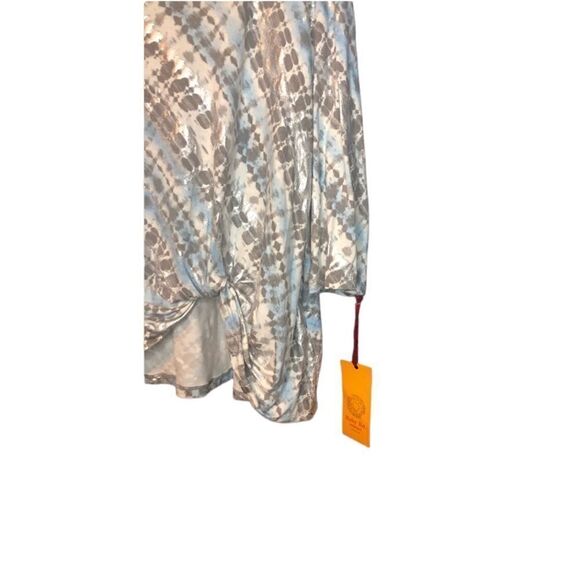 NWT Ruby Rd Light Blue Grey Silver Stretch Material 3/4 Sleeves Cowl Neck Sz: 3X - Picture 4 of 5